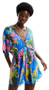 Desigual Tropical Party Bikini Top blau schwarz