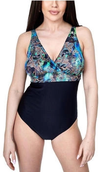 Aquarti Badeanzug Bauchweg Einteiler D4 schwarz beige grün blau