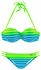 Venice Beach Bügel-Bandeau-Bikini Streifen türkis