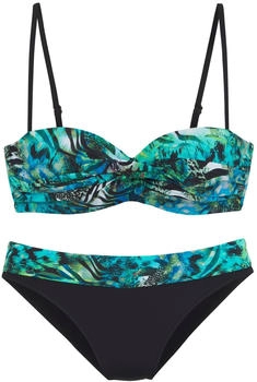 Vivance Dreams Bügel-Bandeau-Bikini türkis bedruckt