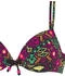 Buffalo Push-Up-Bikini farbenfroher Ethnodruck schwarz bedruckt