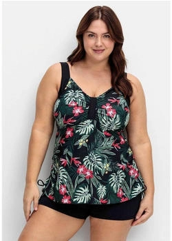 Sheego Tankini-Top tropical schwarz