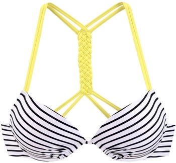 Venice Beach Push-Up-Bikini-Top schwarz wei&szlig; limette