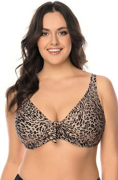 Vivisence Bikini-BH 3203 soft cups gestreift beige schwarz