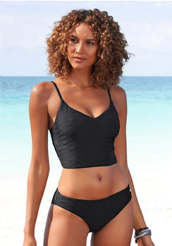 Sunseeker Crop-Bikini-Top 'Loretta' schwarz Strukturmuster 76979034-38