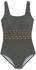 Lascana Damen Badeanzug beige tanne schwarz