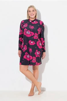Ulla Popken Badeanzug Bl&uuml;ten Softcups Langarm Stehkragen