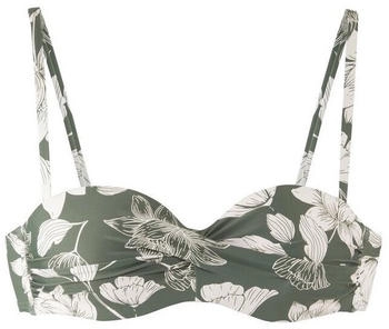 s.Oliver Bügel-Bandeau-Bikini-Top olive creme bedruckt