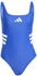 semi lucid blue/white: Adidas 3-Streifen-U-Back-Badeanzug