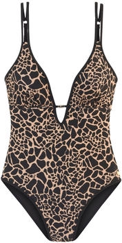 Lascana Badeanzug schwarz gold