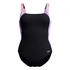 Speedo Shaping LunaLustre Printed Piece Badeanzug schwarz neonviolett