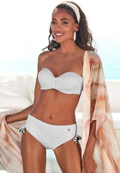 Lascana Bikini-Hose 'Omara' lochstickerei beige creme
