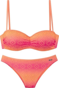 Buffalo B&uuml;gel-Bandeau-Bikini pink orange