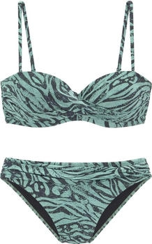 Bruno Banani B&uuml;gel-Bandeau-Bikini jade bedruckt
