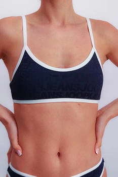 Joop! Bustier-Bikini-Top wattierten Cups tonalem Logoprint