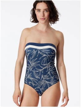 Schiesser Bandeau-Badeanzug variable Träger Softcups mit Support multicolor - Aqua Ocean Swim (181097-914)