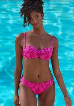Jette Bügel-Bandeau-Bikini-Top beere bedruckt
