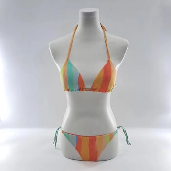 Arena Water Print String Triangle Bikini Multistripes