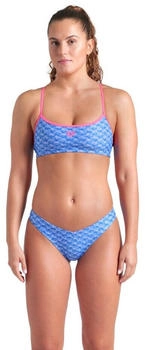 Arena Monogram Bikini Bandeau blau pink