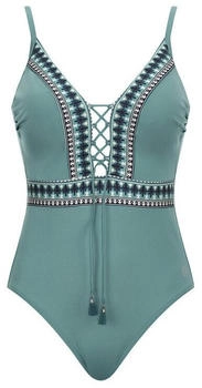 Olympia Beachfashion Badeanzug türkis goldgelb schwarz weiß