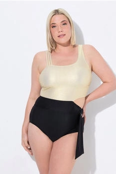 Ulla Popken Badeanzug schwarz weiß
