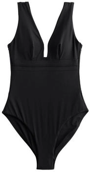 Next Fashion Badeanzug tiefem Ausschnitt schwarz