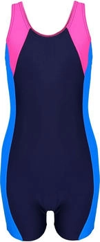 Aquarti Mädchen Badeanzug Ringerrücken dunkelblau blau pink