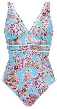Olympia Beachfashion Damen Badeanzug hellblau cranberry