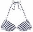 Venice Beach Push-Up-Bikini-Top weiß marine gestreift