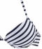 Venice Beach Push-Up-Bikini-Top weiß marine gestreift