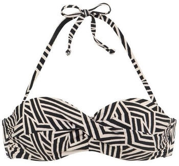 Lascana Mix-Kini Bandeau-Bikini-Oberteil Neckholder schwarz creme – Lascana Mix-Kini Bandeau-Bikini-Oberteil Neckholder schwarz creme – eleganter Kontrast für selbstbewusste Auftritte