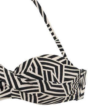 Lascana Mix-Kini Bandeau-Bikini-Oberteil Neckholder schwarz creme – Flexible Trageoptionen für jeden Strandtag