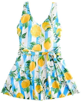Next Fashion Badeanzug blau limette grasgrün naturweiß