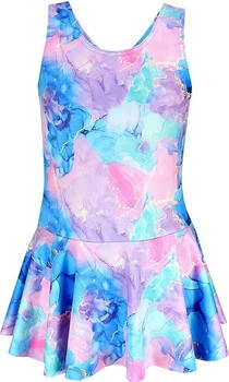 Aquarti Badeanzug Ringerrücken Print 029B Rock Tie Dye blau lila rosa