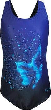 Aquarti Badeanzug Schmetterling blau schwarz