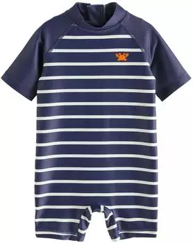 Next Fashion Sonnenschutz-Badeanzug navy weiß gestreift