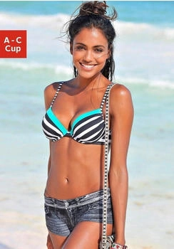 KangaROOS Push-Up-Bikini-Top schwarz weiß