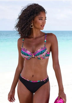 Buffalo Bügel-Bikini farbenfrohem Design pink bedruckt