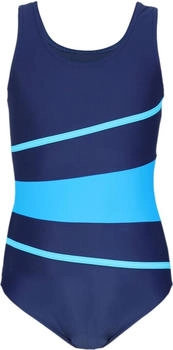 Aquarti Badeanzug Ringerrücken 026A dunkelblau türkis himmelblau