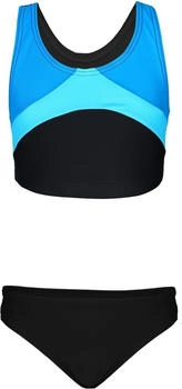 Aquarti Sport Bikini Racerback Bustier & Bikini Slip schwarz/türkis/himmelblau