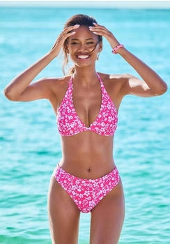 Vivance Dreams Leni Bikini-Hose mit gelaserter Wellenkante neonpink-wei&szlig;