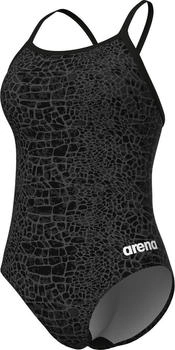 Arena Snakeskin Lightdrop-Back Badeanzug chlorbeständig schwarz