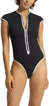 Seafolly Retro Tank Badeanzug (60290-072) schwarz