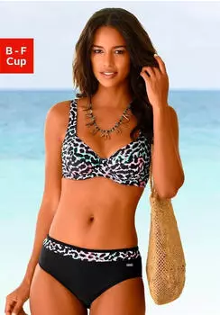 Venice Beach B&uuml;gel-Bikini schwarz/schwarz-bedruckt