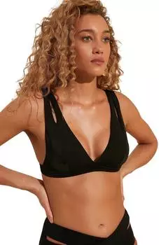 Trendyol Detailed Triangular Bikini Top (TBESS20BU0202) schwarz