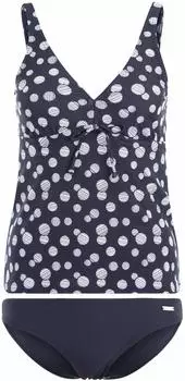 Lascana Bügel-Tankini im Punkte-Design mit bauchbedeckendem Top blau/weiß