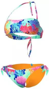 Arena Water Print Bandeau Bikini (007083) koralle