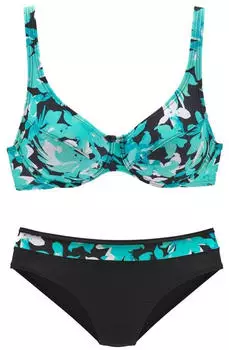 Petite Fleur B&uuml;gel-Bikini mit floralem Druck (94327845) t&uuml;rkis/bedruckt