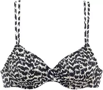 Lascana Bügel-Bikini-Top mit Alloverprint (19694837) schwarz/creme