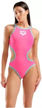 Arena One Biglogo Badeanzug (001198-986) shocking pink-water